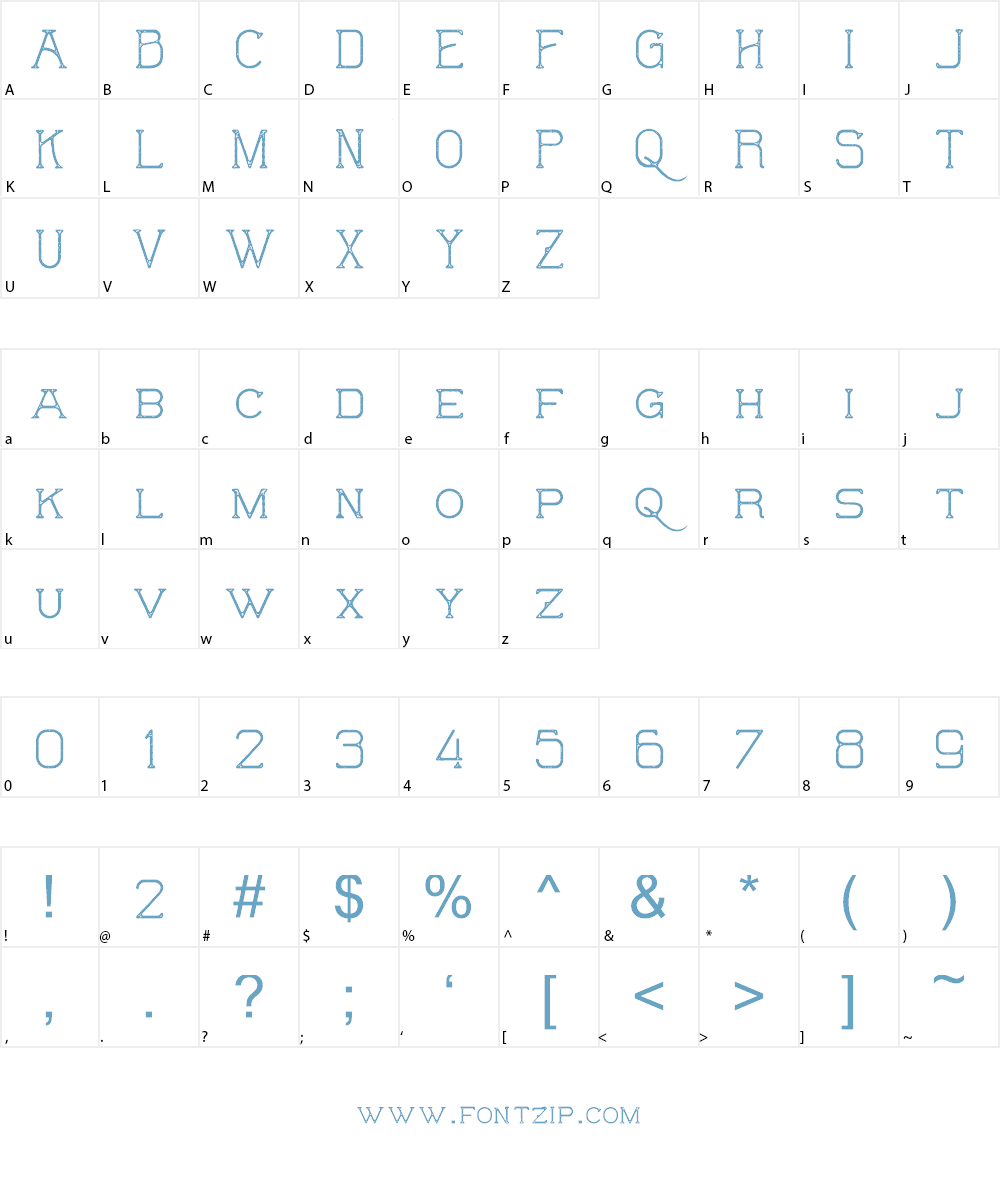 The Wild Hammers Demo Font Character